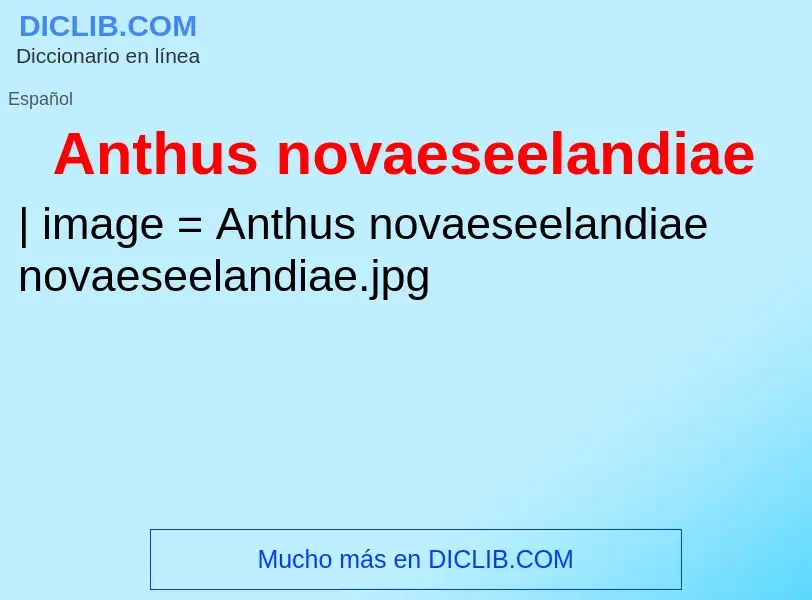 Что такое Anthus novaeseelandiae - определение