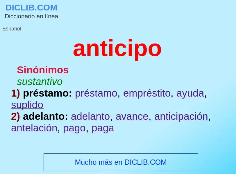 What is anticipo - definition