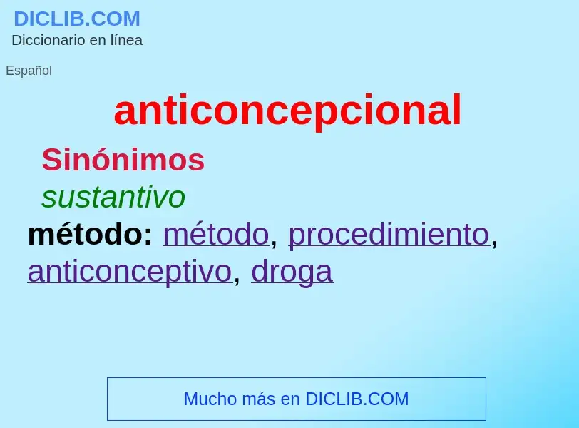 ¿Qué es anticoncepcional? - significado y definición