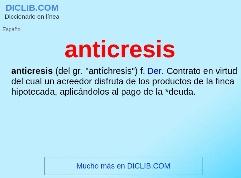 Что такое anticresis - определение