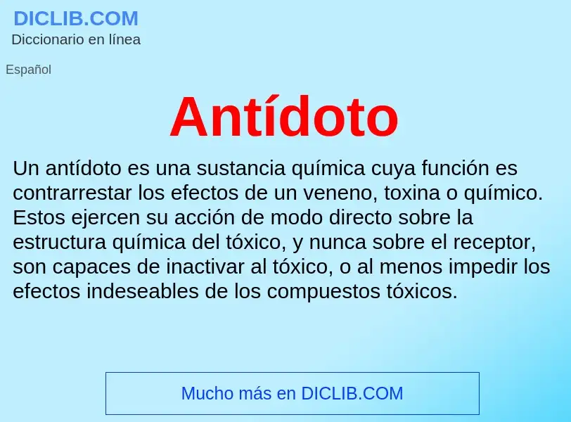 ¿Qué es Antídoto? - significado y definición