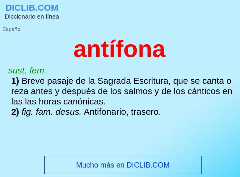 What is antífona - meaning and definition