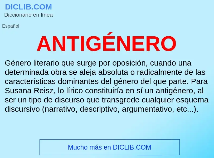 ¿Qué es ANTIGÉNERO? - significado y definición