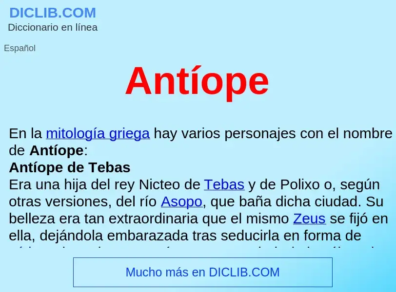 ¿Qué es Antíope ? - significado y definición