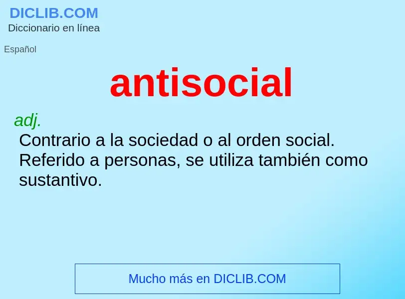 What is antisocial - definition