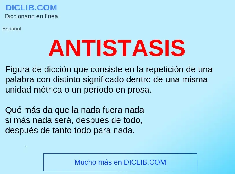 ¿Qué es ANTISTASIS? - significado y definición