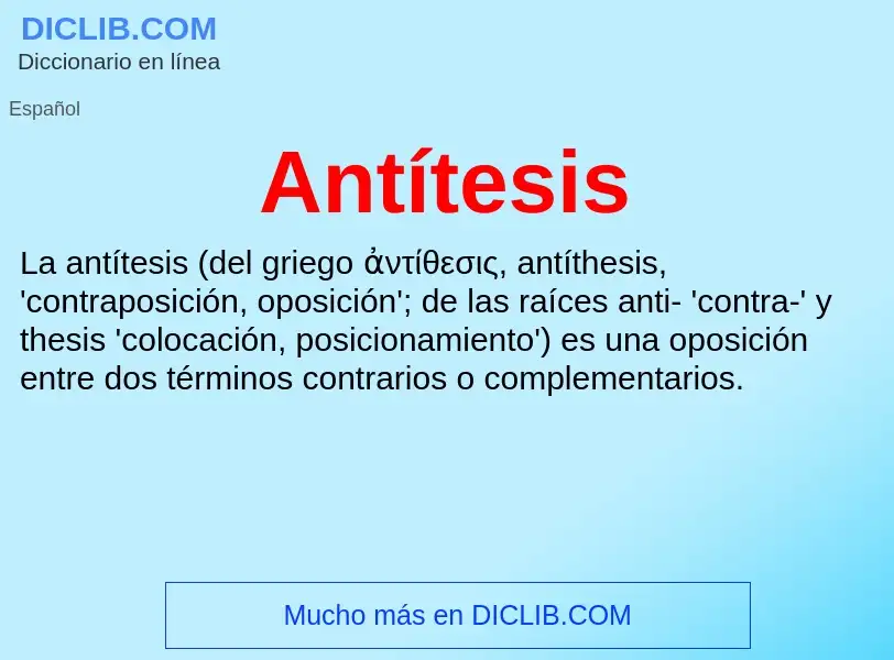 Was ist Antítesis - Definition