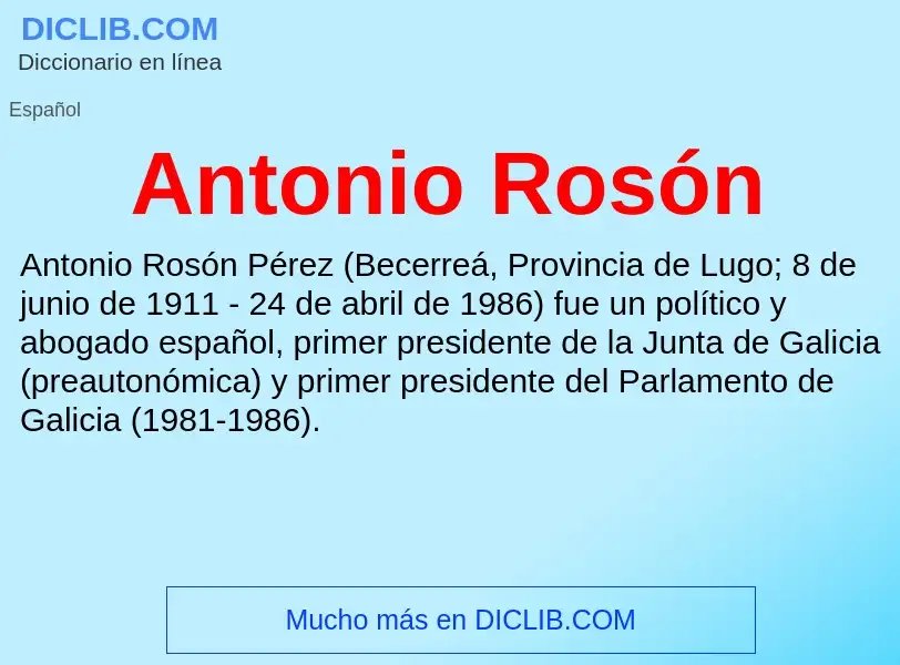 Wat is Antonio Rosón - definition