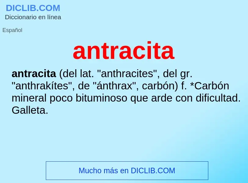 What is antracita - definition