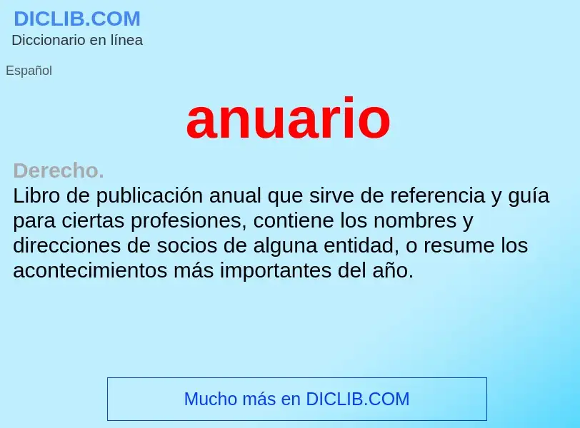 Was ist anuario - Definition