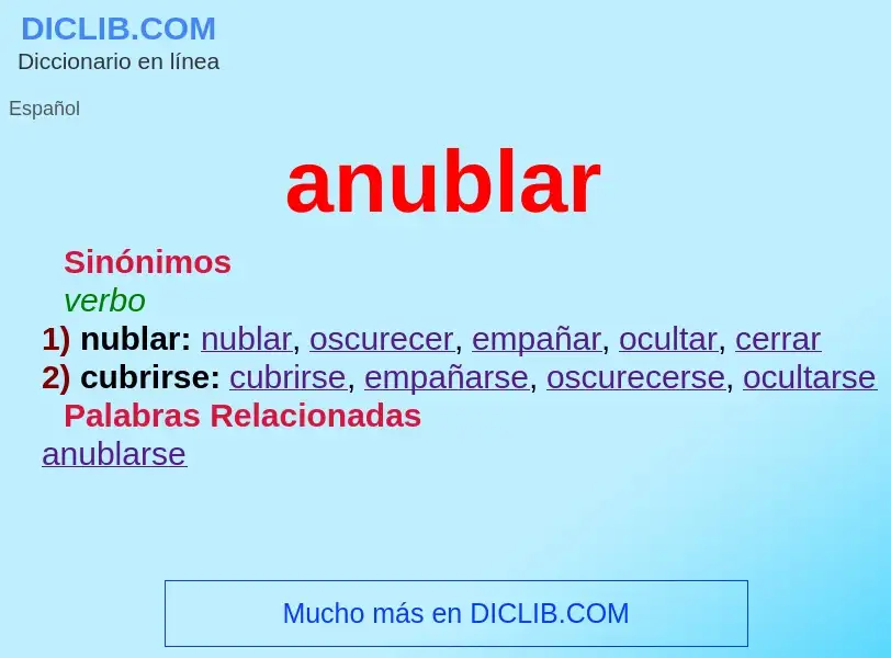 O que é anublar - definição, significado, conceito