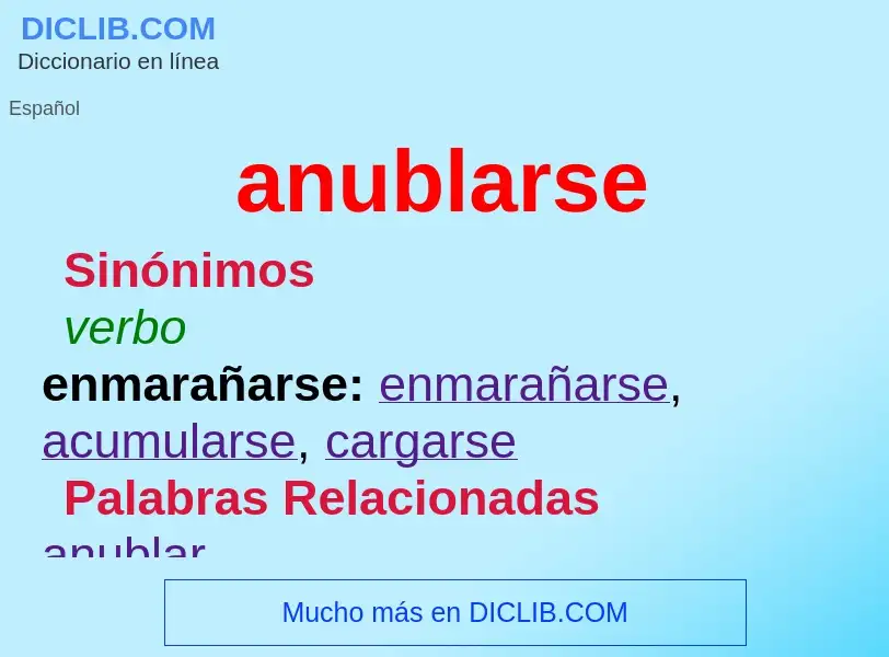 ¿Qué es anublarse? - significado y definición