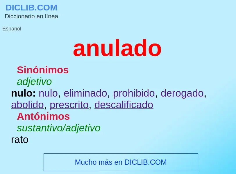 ¿Qué es anulado? - significado y definición