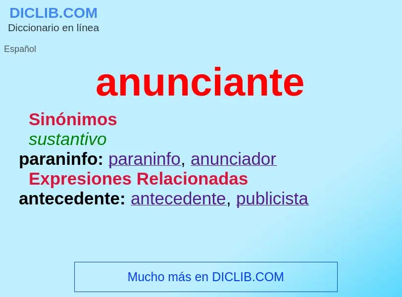 What is anunciante - meaning and definition