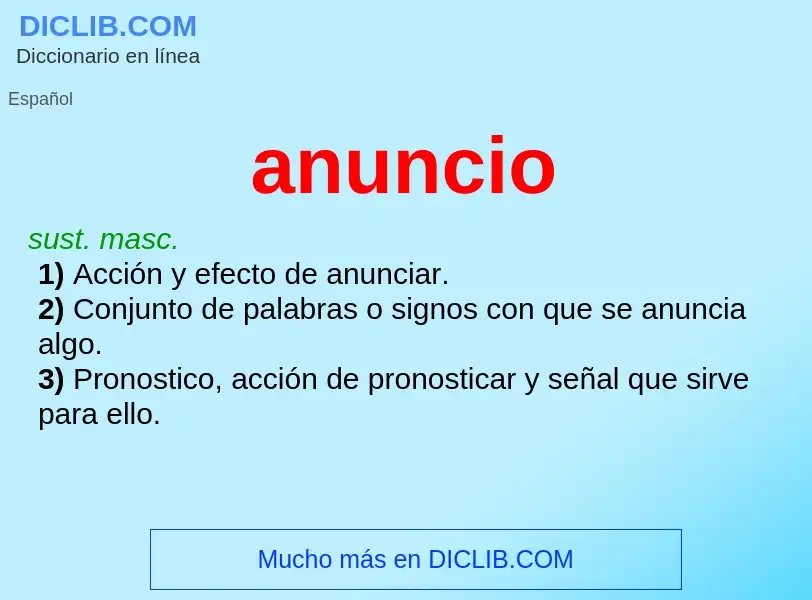 What is anuncio - meaning and definition