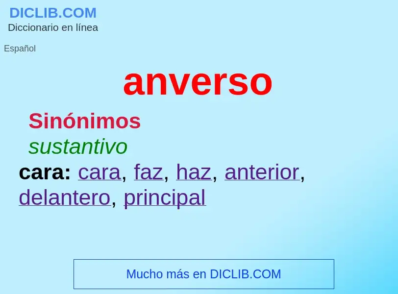 What is anverso - meaning and definition