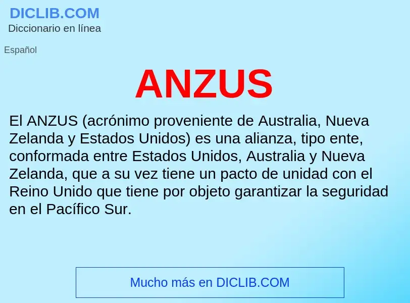 ¿Qué es ANZUS? - significado y definición