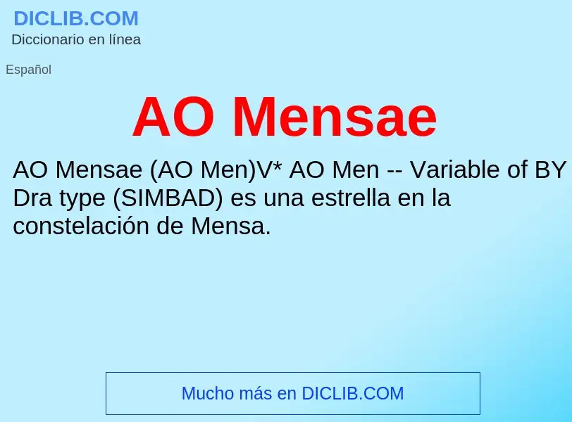 ¿Qué es AO Mensae? - significado y definición