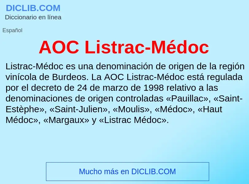 ¿Qué es AOC Listrac-Médoc? - significado y definición