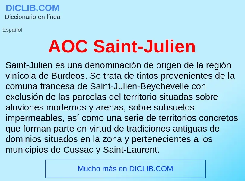 ¿Qué es AOC Saint-Julien? - significado y definición