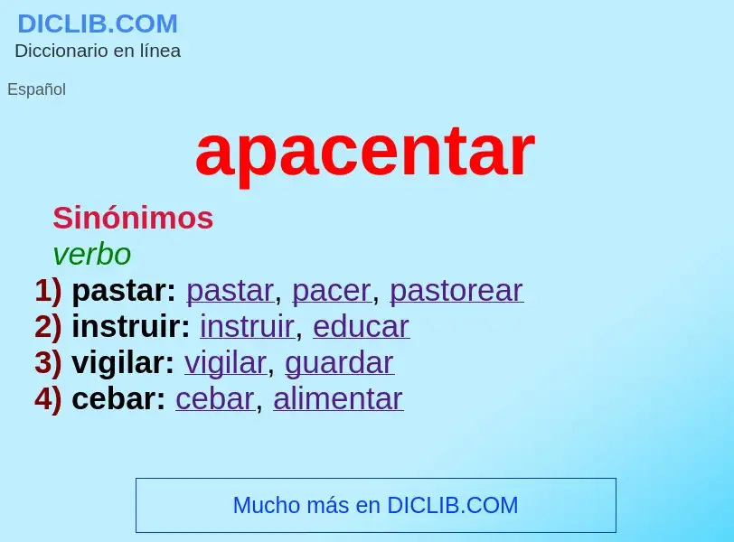 What is apacentar - meaning and definition