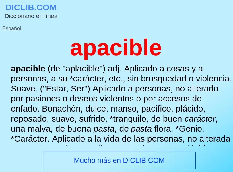 What is apacible - meaning and definition