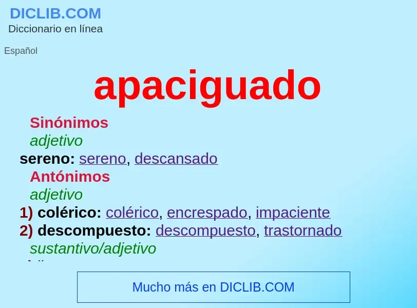 What is apaciguado - definition