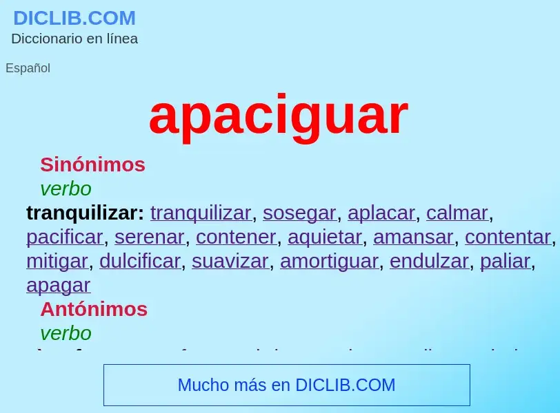 What is apaciguar - meaning and definition