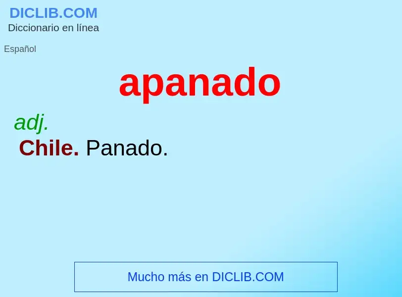 O que é apanado - definição, significado, conceito