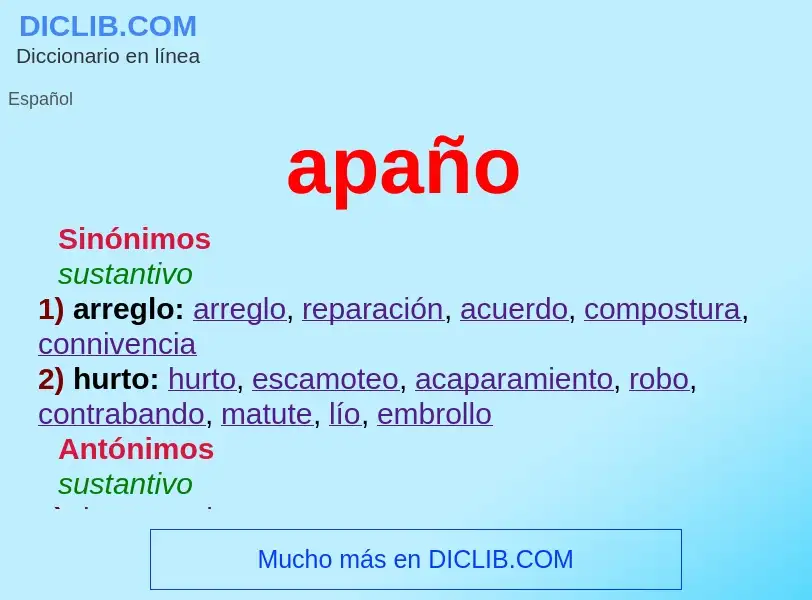 ¿Qué es apaño? - significado y definición