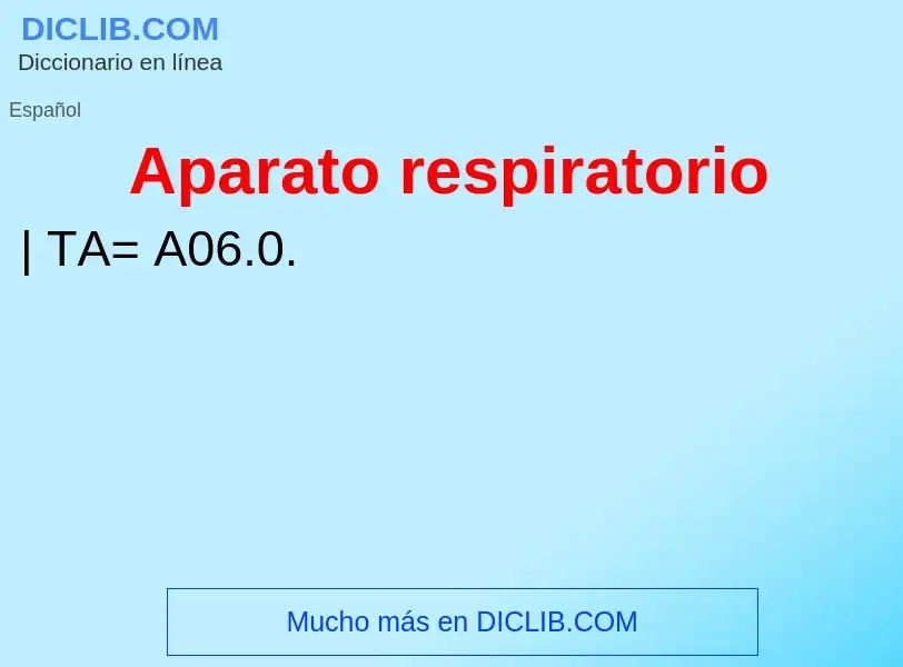 ¿Qué es Aparato respiratorio? - significado y definición