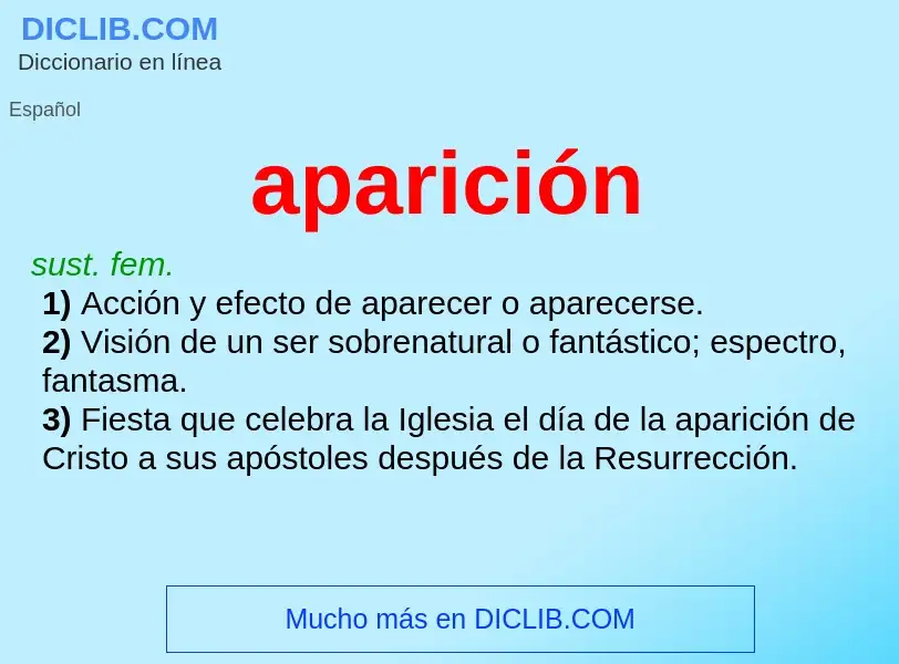 Was ist aparición - Definition