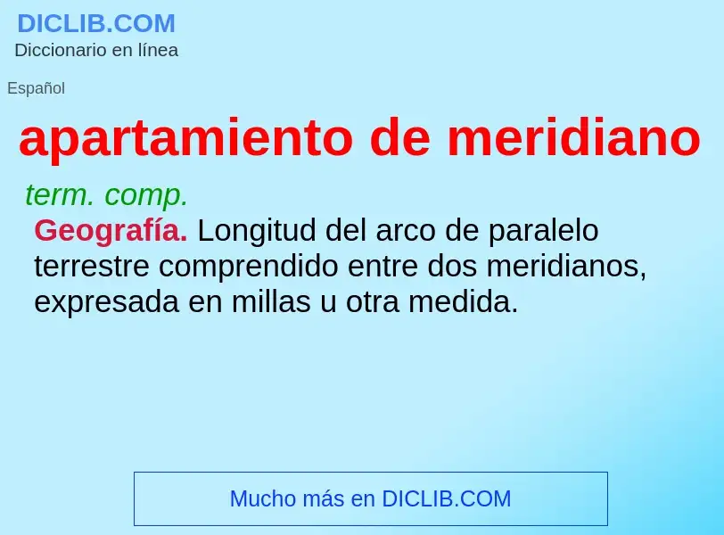 Che cos'è apartamiento de meridiano - definizione