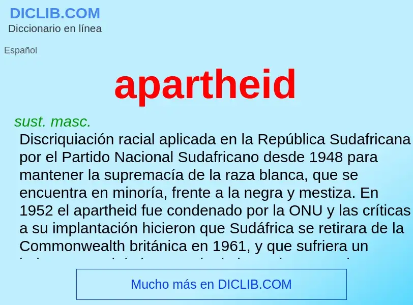 ¿Qué es apartheid? - significado y definición