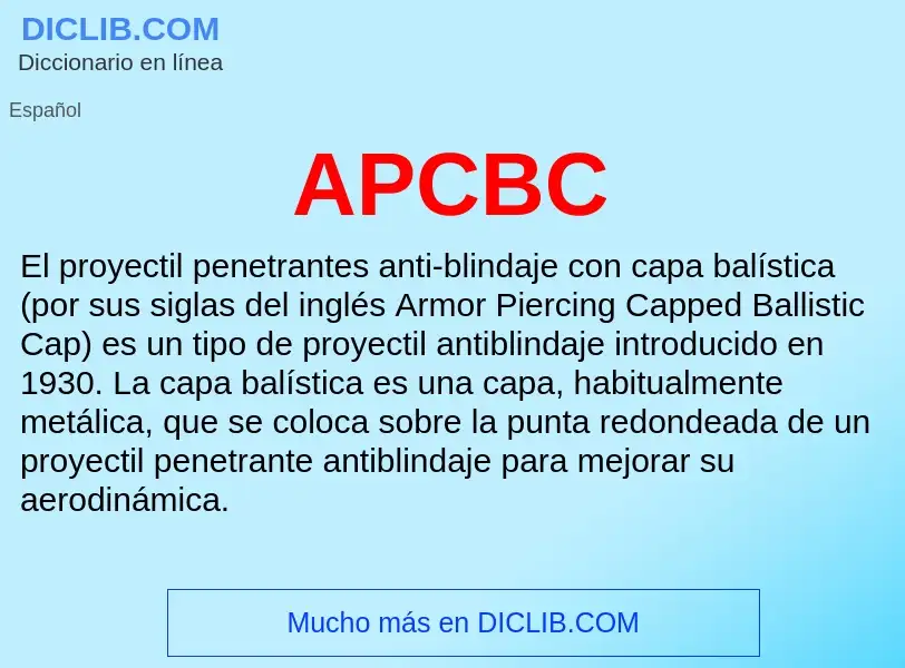 ¿Qué es APCBC? - significado y definición