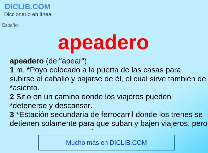 ¿Qué es apeadero? - significado y definición