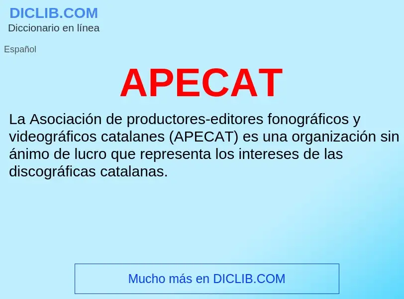 ¿Qué es APECAT? - significado y definición