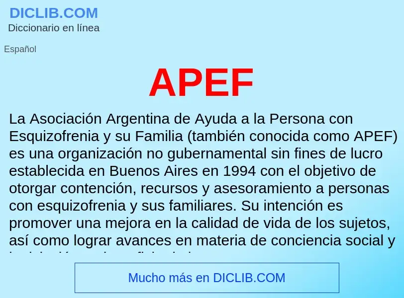 ¿Qué es APEF? - significado y definición