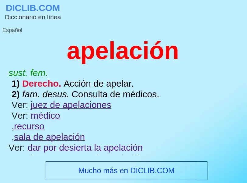 O que é apelación - definição, significado, conceito