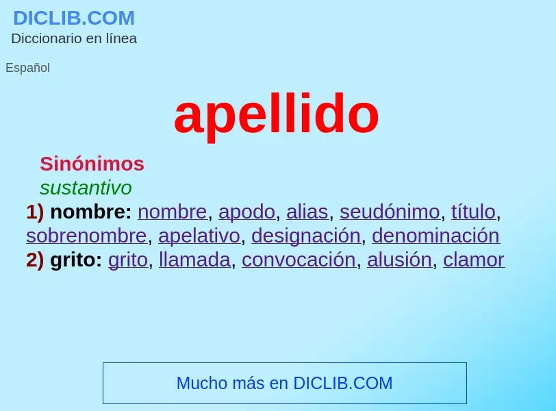 Wat is apellido - definition