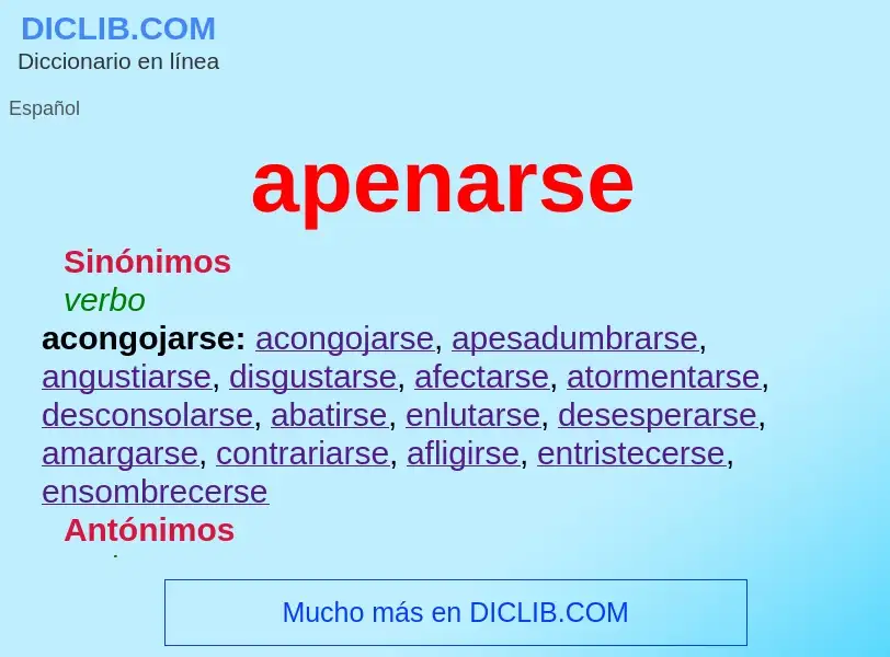 O que é apenarse - definição, significado, conceito