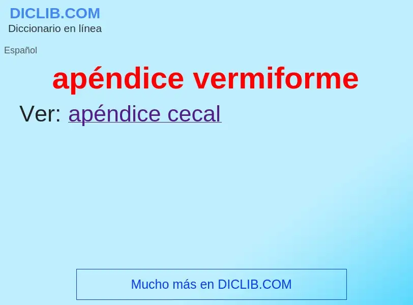 Che cos'è apéndice vermiforme - definizione