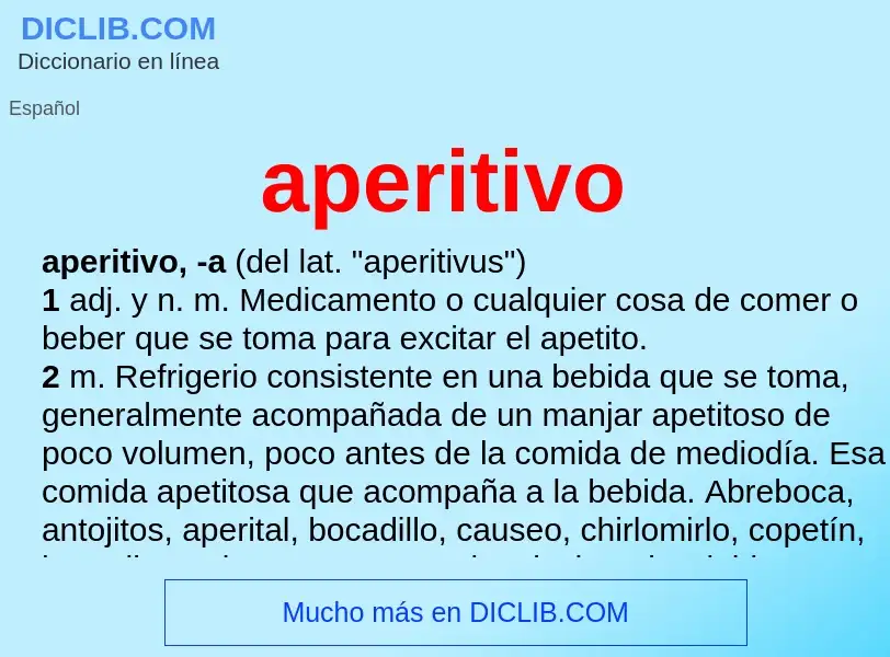 ¿Qué es aperitivo? - significado y definición