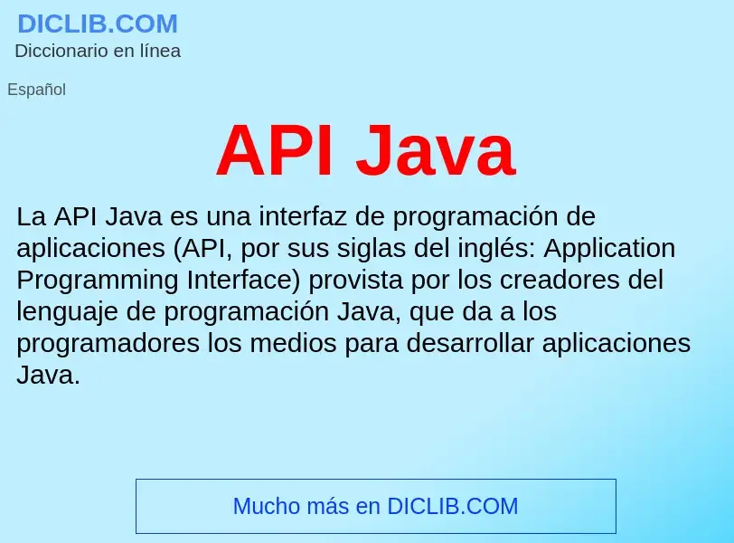 ¿Qué es API Java? - significado y definición