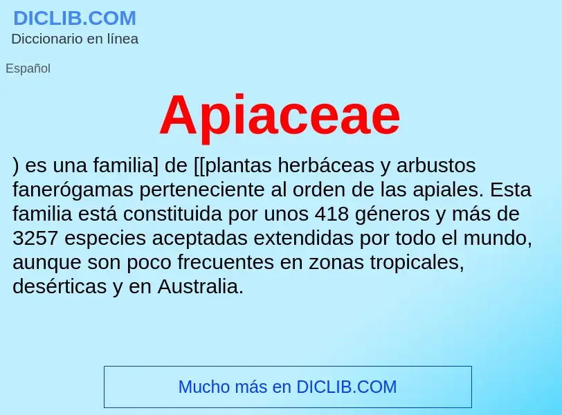 ¿Qué es Apiaceae? - significado y definición