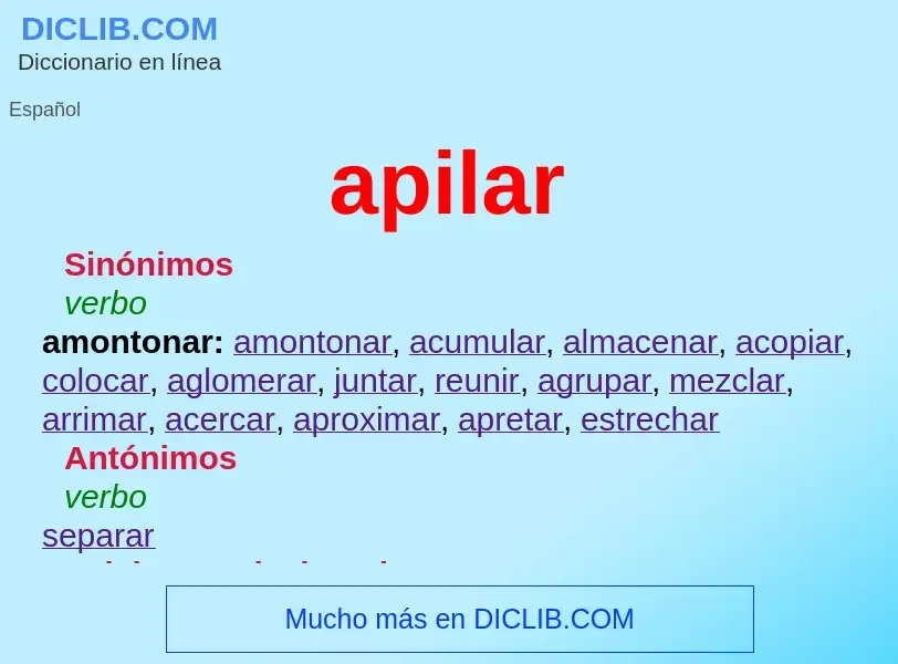 What is apilar - meaning and definition