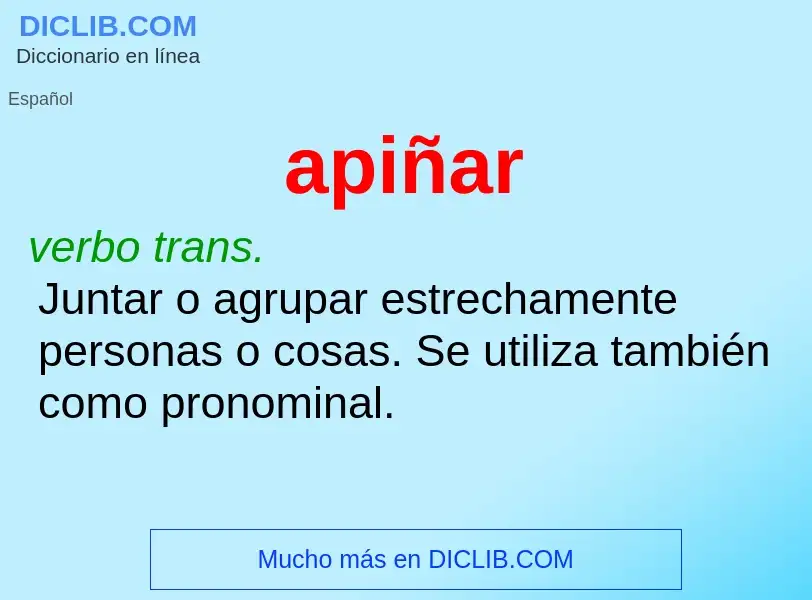 Wat is apiñar - definition