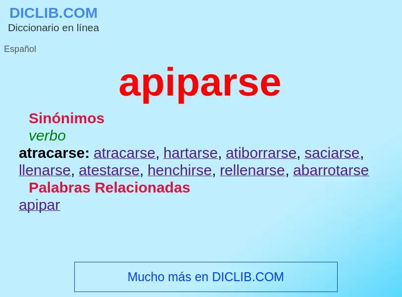 ¿Qué es apiparse? - significado y definición