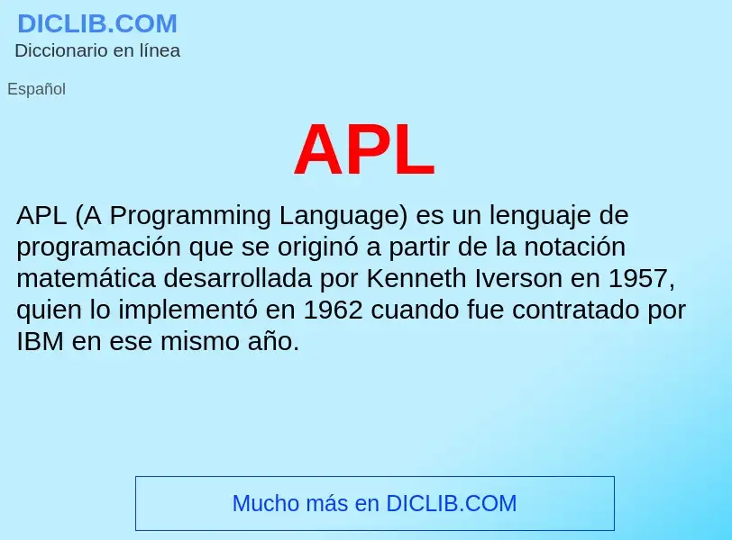 ¿Qué es APL? - significado y definición