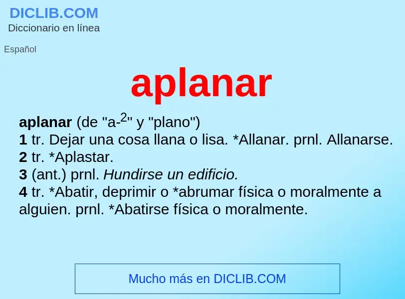 What is aplanar - meaning and definition